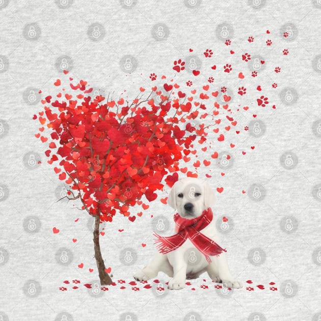 Valentine's Day Heart Tree Love White Labrador by TATTOO project